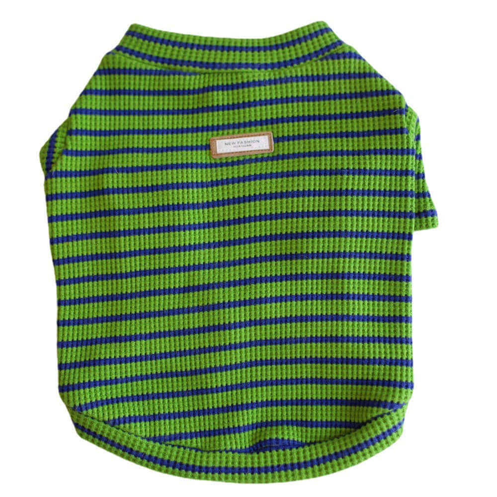 New Pet Clothes Dog Waffle Stretch Stripe Undercoat