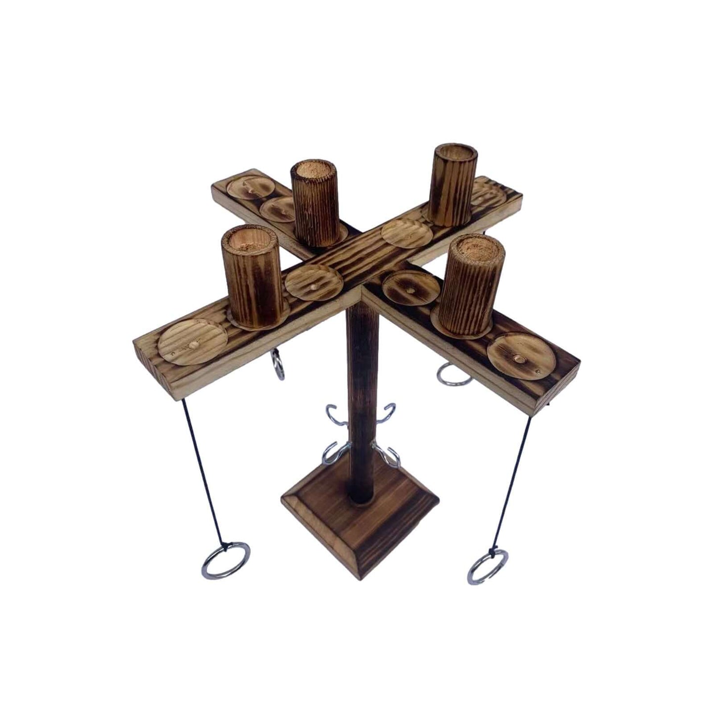 Wooden Ring Toss with Hook & Built-in Scoreboard