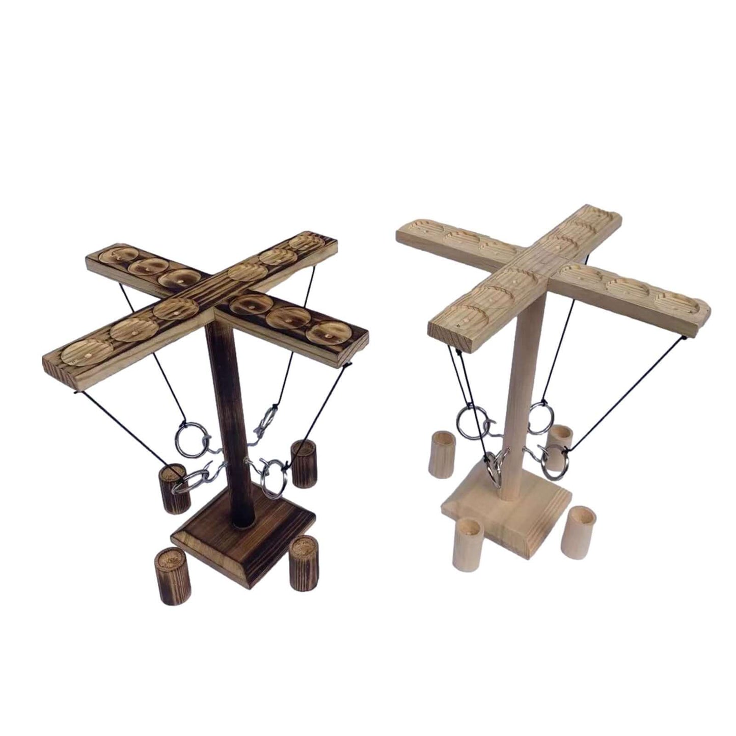 Wooden Ring Toss with Hook & Built-in Scoreboard