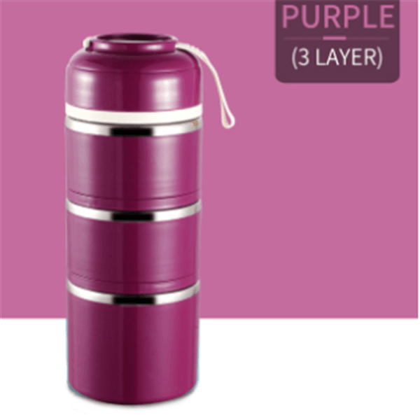 Insulated Stainless Steel Lunch Thermos With Up To 4 Levels
