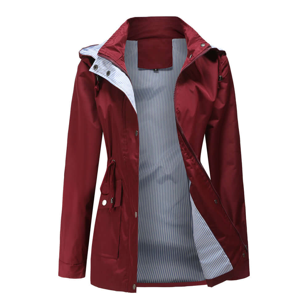Women's Lined Trench Coat With Detachable Hood