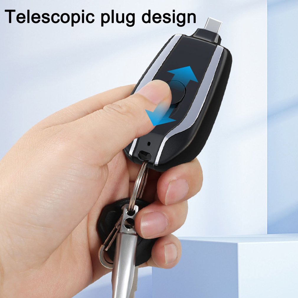 Stay Charged On-the-Go with Keychain Mini Power Bank - 1500mAh
