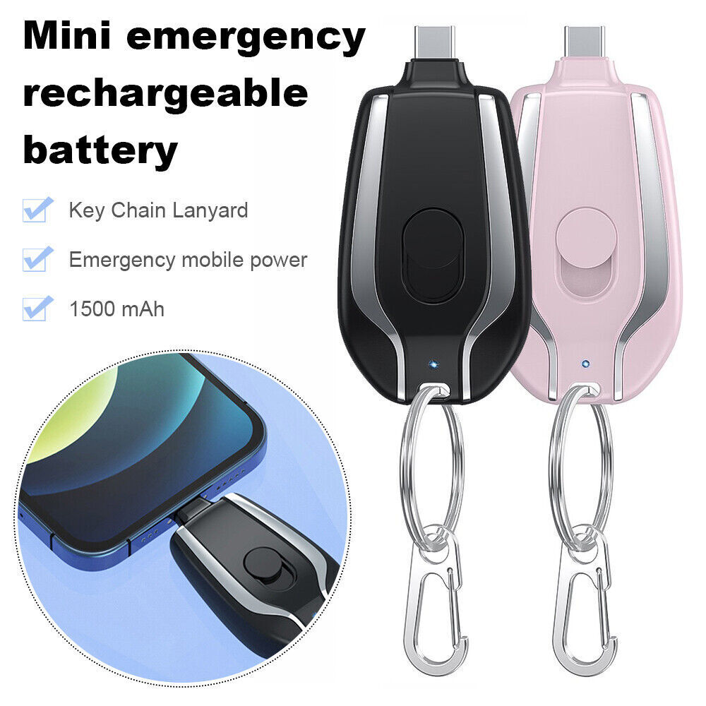 Stay Charged On-the-Go with Keychain Mini Power Bank - 1500mAh