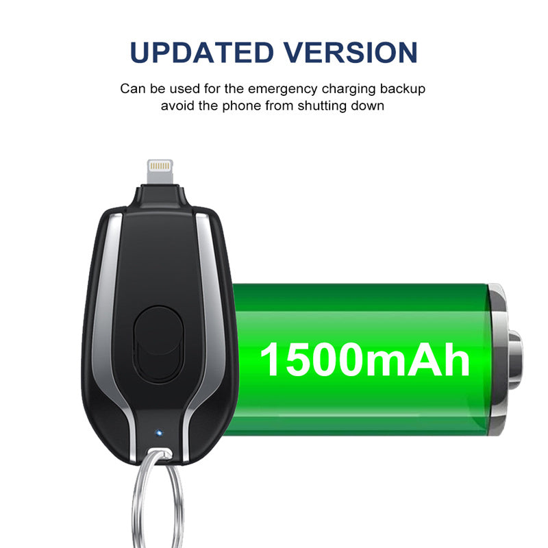 Stay Charged On-the-Go with Keychain Mini Power Bank - 1500mAh