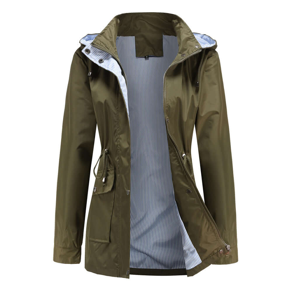 Women's Lined Trench Coat With Detachable Hood