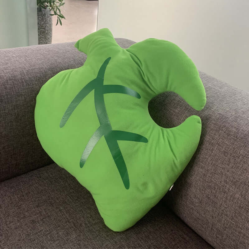 Plush Doll Green Leaf Pillow