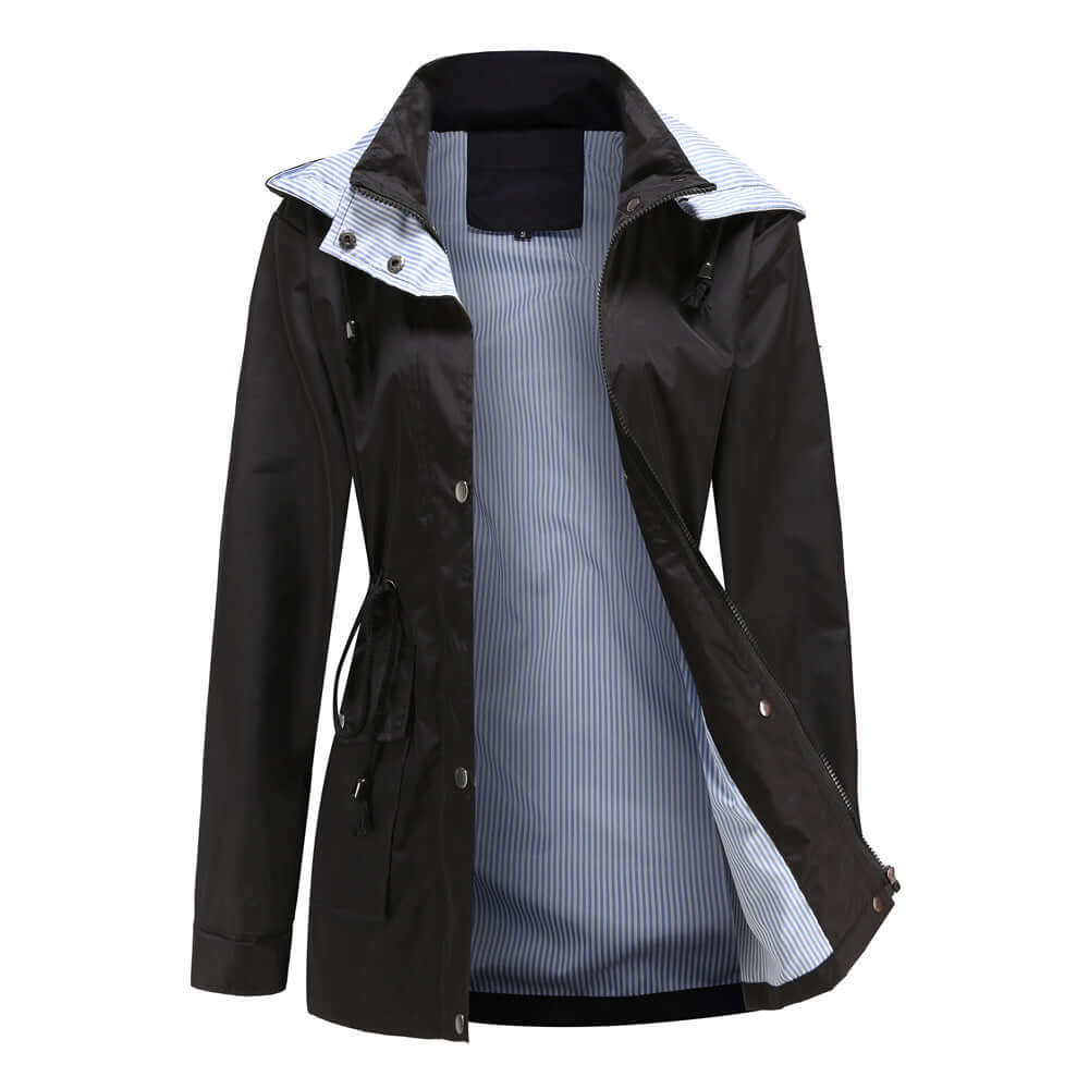 Women's Lined Trench Coat With Detachable Hood
