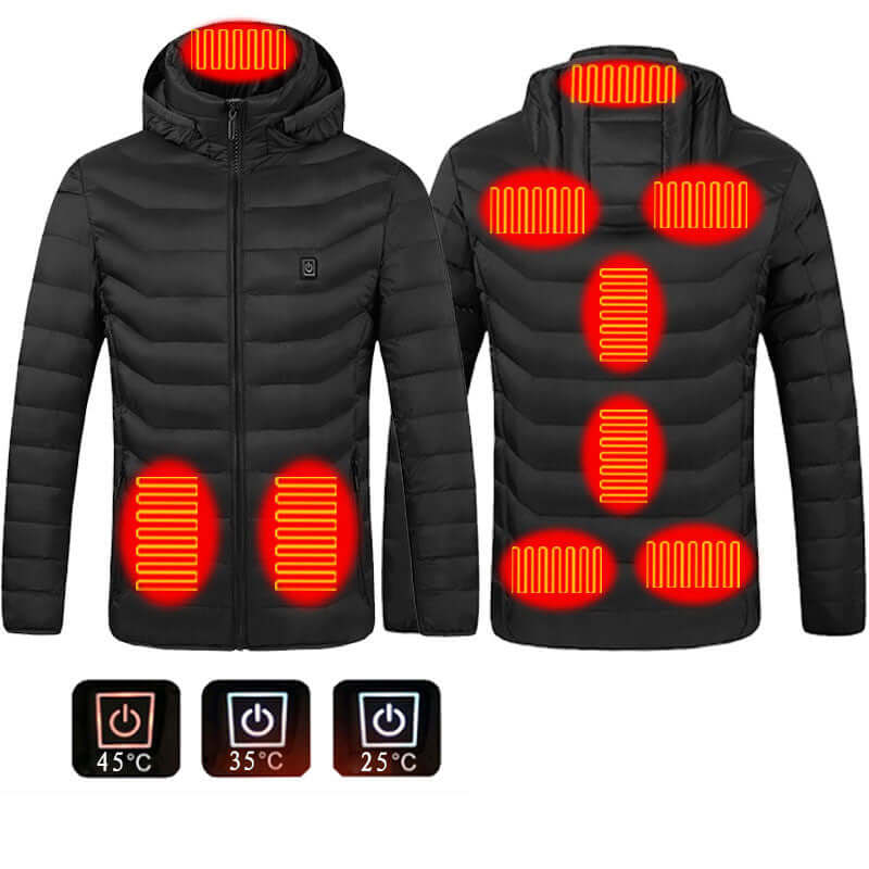 Stay Warm and Fashionable with the Ultimate Heated Jacket - 9 Zones of Heat!