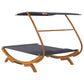 vidaXL Patio Lounge Bed with Canopy 65"x79.9"x54.3" Solid Bent Wood Anthracite