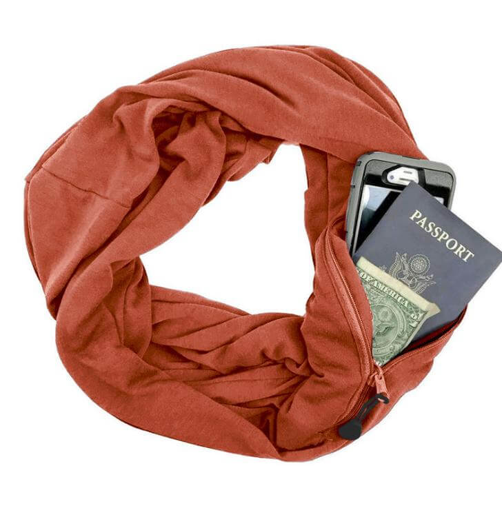 Stay Stylish & Secure with the Infinity Scarf with Hidden Pocket