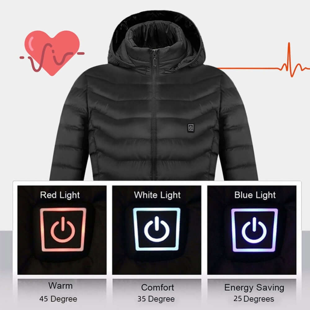 Stay Warm and Fashionable with the Ultimate Heated Jacket - 9 Zones of Heat!