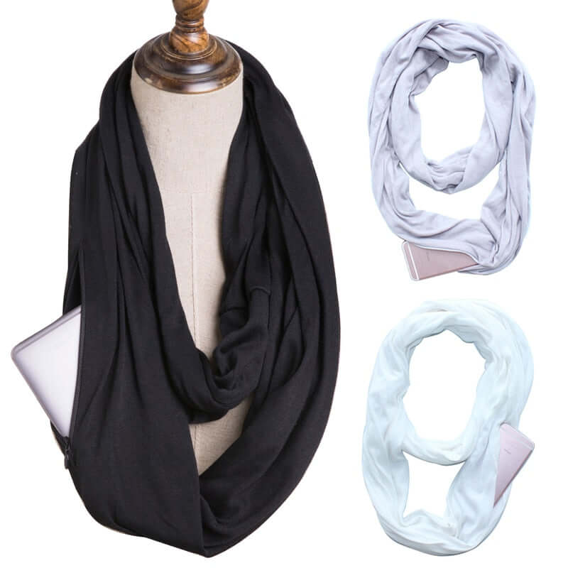 Stay Stylish & Secure with the Infinity Scarf with Hidden Pocket