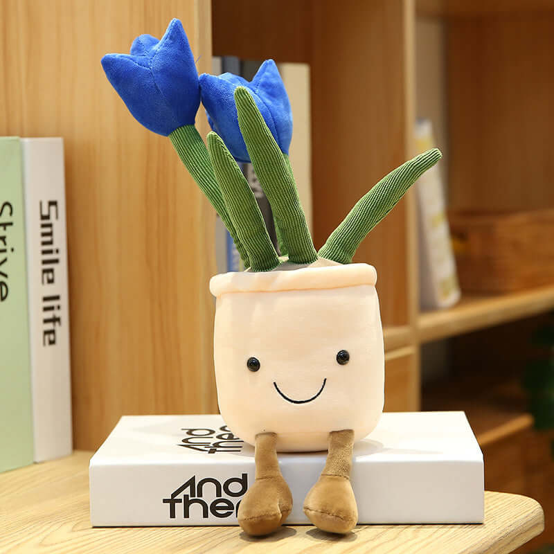 Smiling Vase Plush Toy - Tulip Bouquet Edition