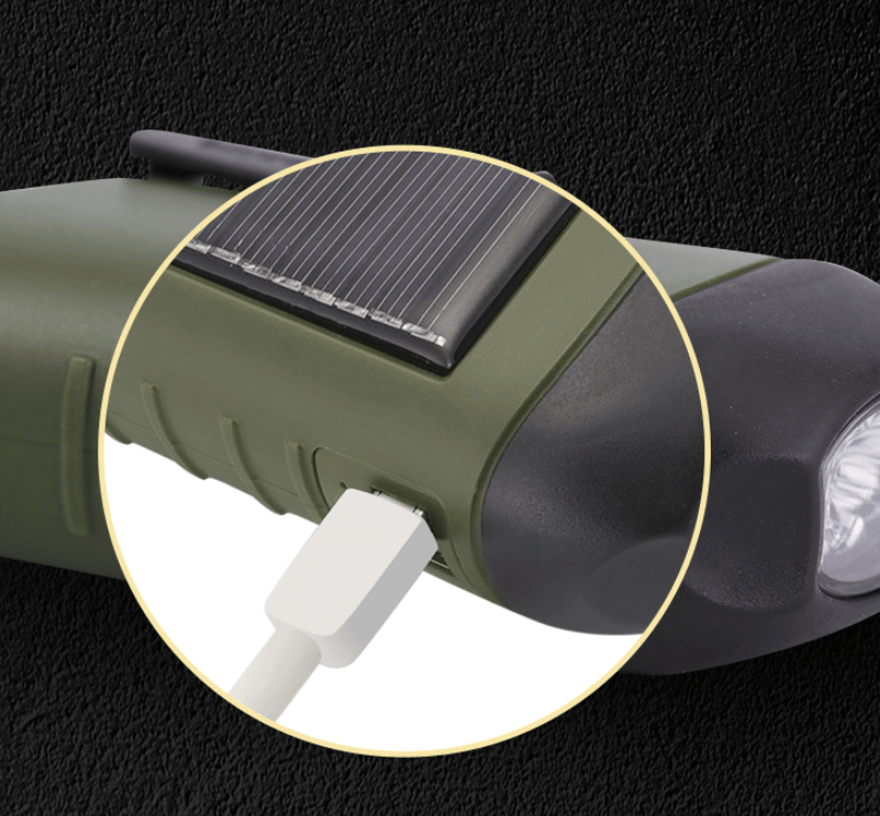 Hand-Crank Solar LED Flashlight: Power Anywhere, Anytime