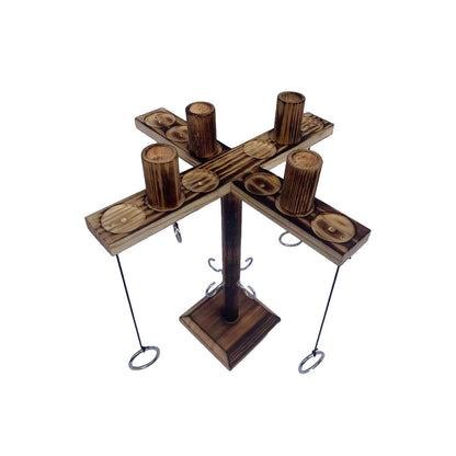Wooden Ring Toss with Hook & Built-in Scoreboard