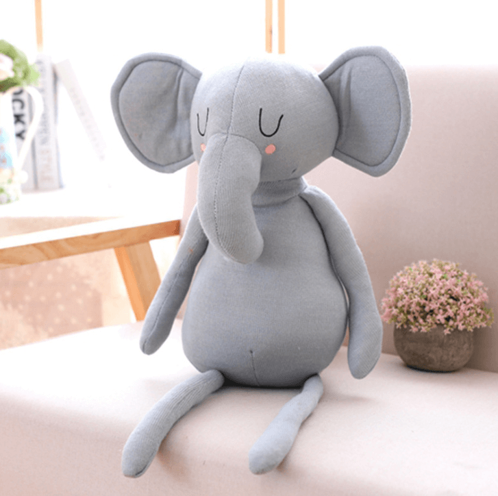 Adorable Animal Friends: Cuddle & Learn with Elephant & Rabbit Stuffed Toys