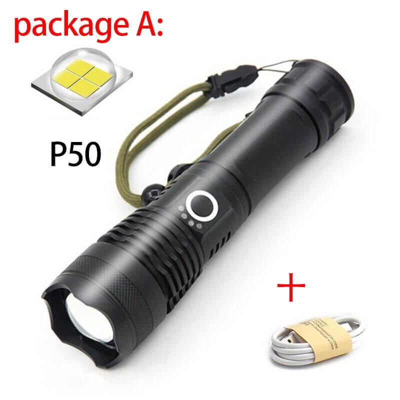 USB Charging Zoom P50 Flashlight