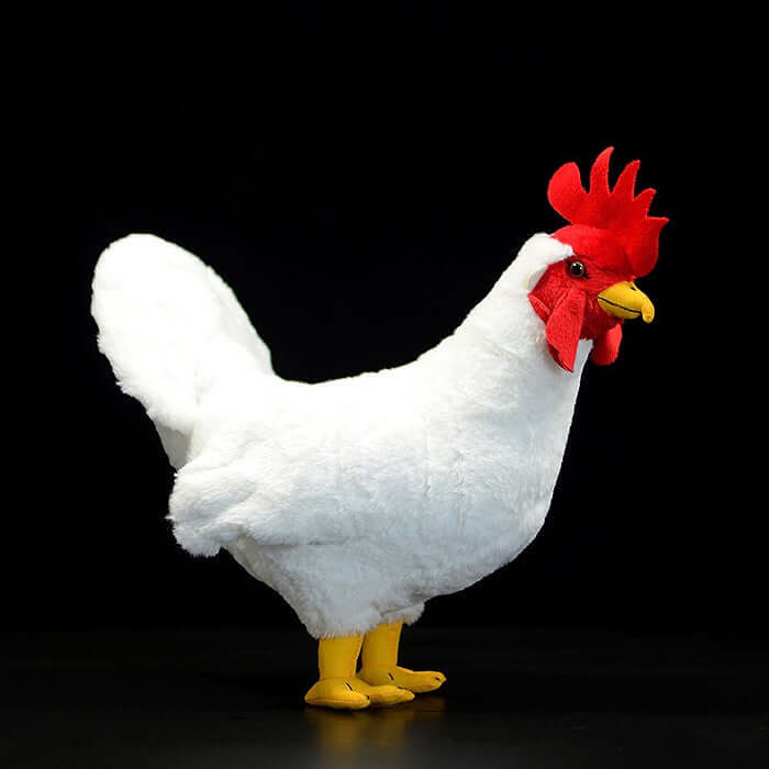 Adorable White Rooster Plush Toy - Perfect for Your Coop!