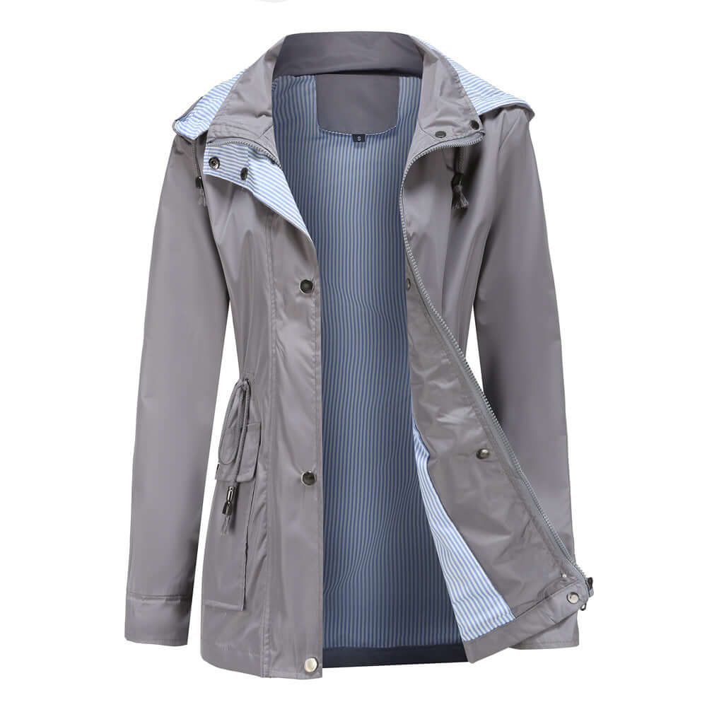 Women's Lined Trench Coat With Detachable Hood
