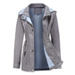 Women's Lined Trench Coat With Detachable Hood