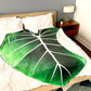 Super Soft Philodendron Gloriosum Printed Green Leaves Giant Blanket Fleece Cozy Leaf Blanket
